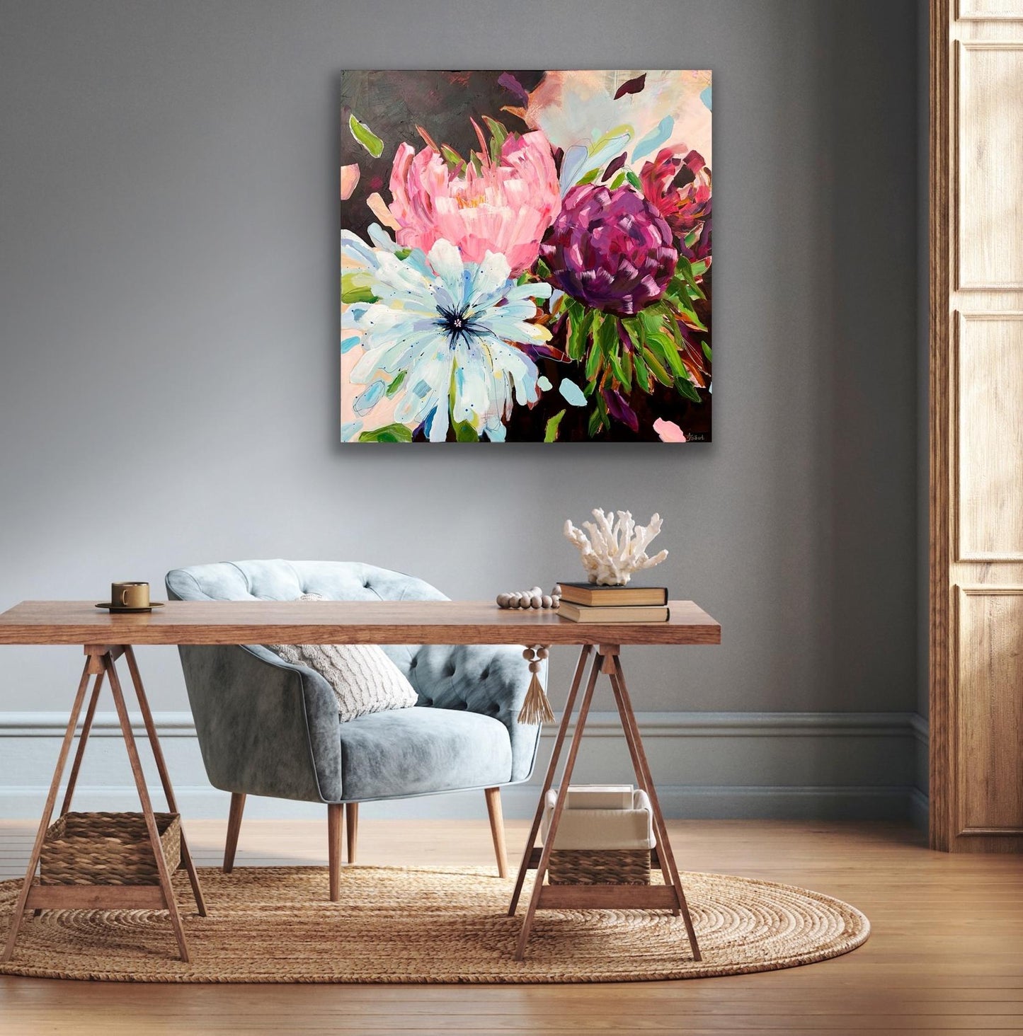 'Blowsy Blooms' Original Painting