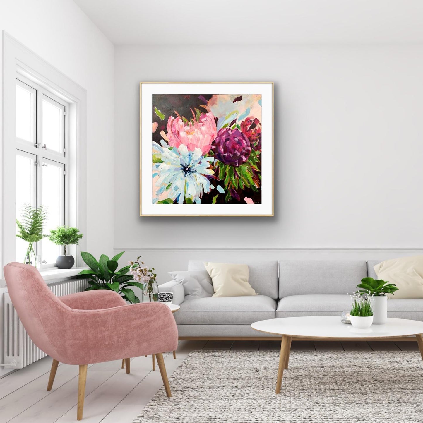 Blowsy Blooms Framed Art Print on Paper