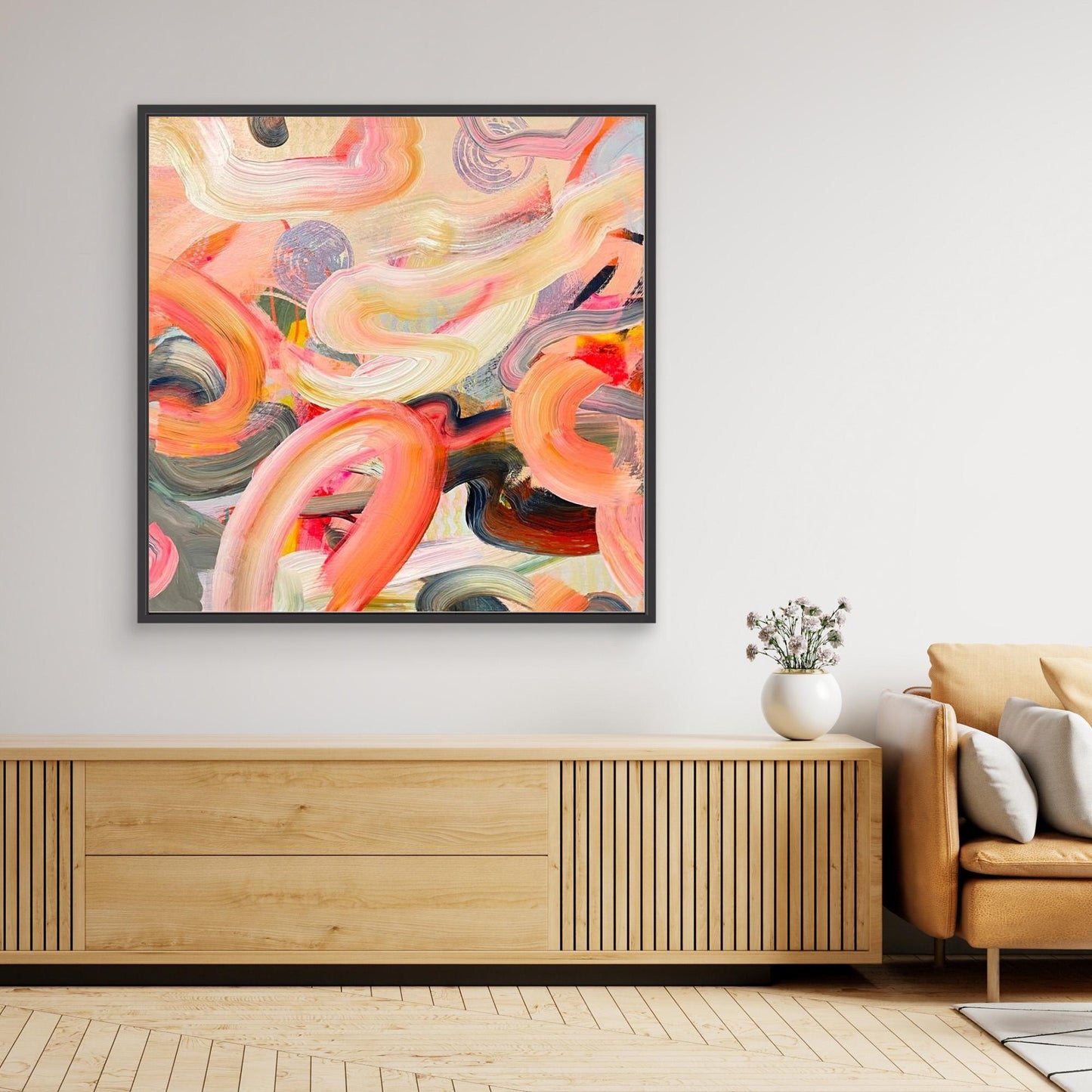 Abstract Alison Gilbert canvas print 'Wurlitzer'  in a modern living room setting