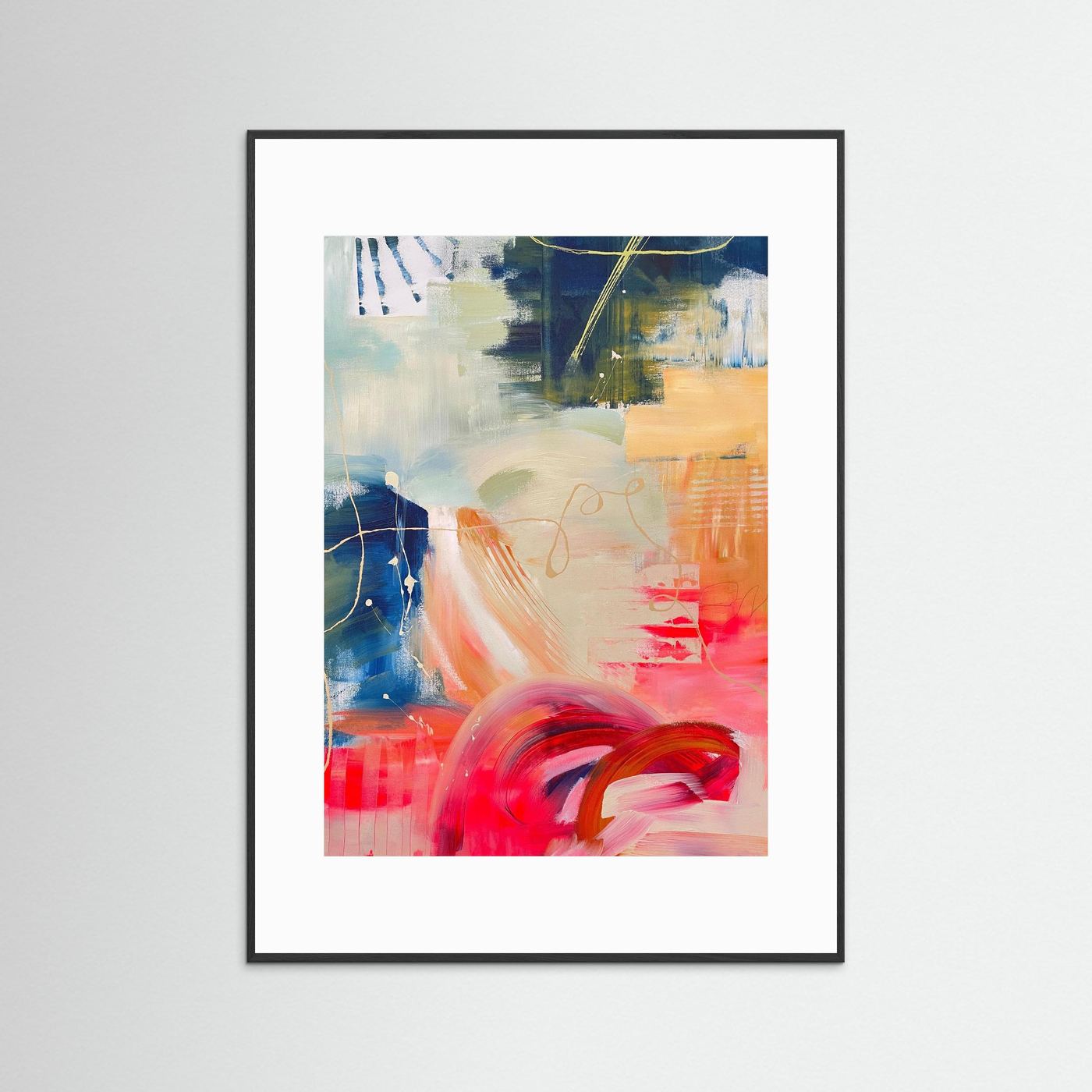 'Red Moon Rising' Framed Art Print on Paper