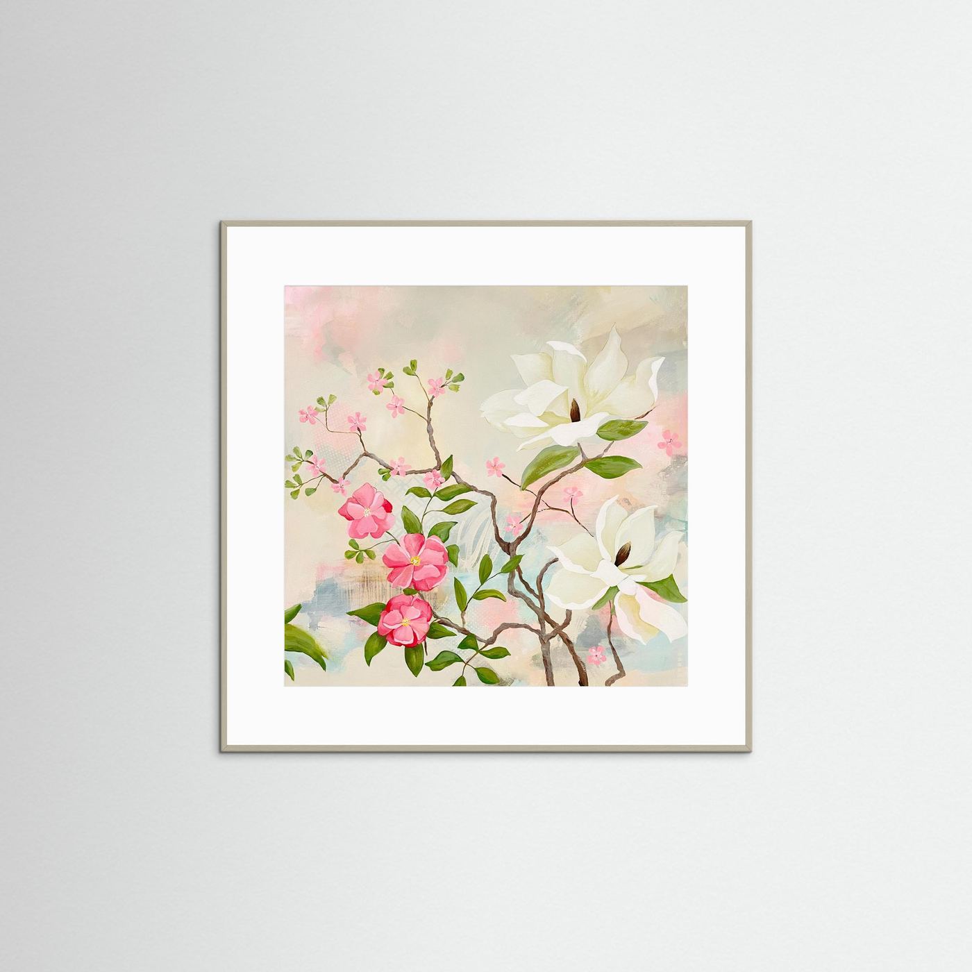 'Maytime Magnolias' Framed Art Print on Paper